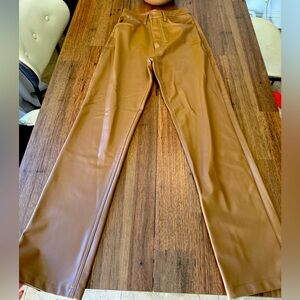 Abercrombie & Fitch Tan Faux Leather Pants